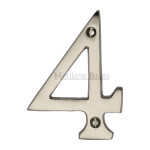 M Marcus Heritage Brass Numeral 4 - Face Fix 76mm Traditional font